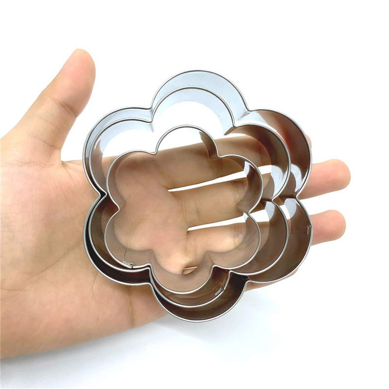 LILIAO Flower Cookie Cutters - 3 Various Size - Large: 3.7 inches, Medium: 3.3 inches and Small: 2.6 inches - Stainless Steel - Image 2